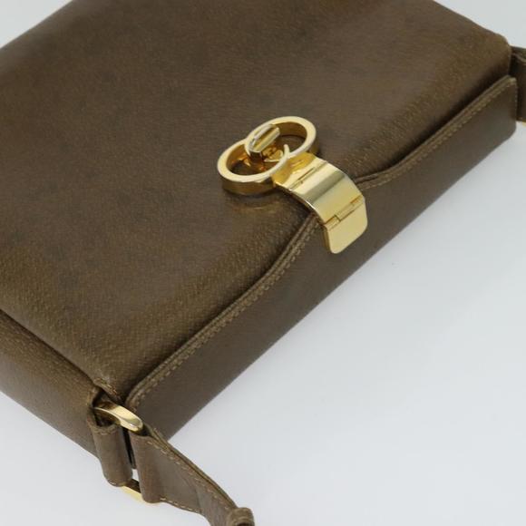 GUCCI Shoulder Bag Leather Brown Gold Auth 126290 - Picture 6 of 16